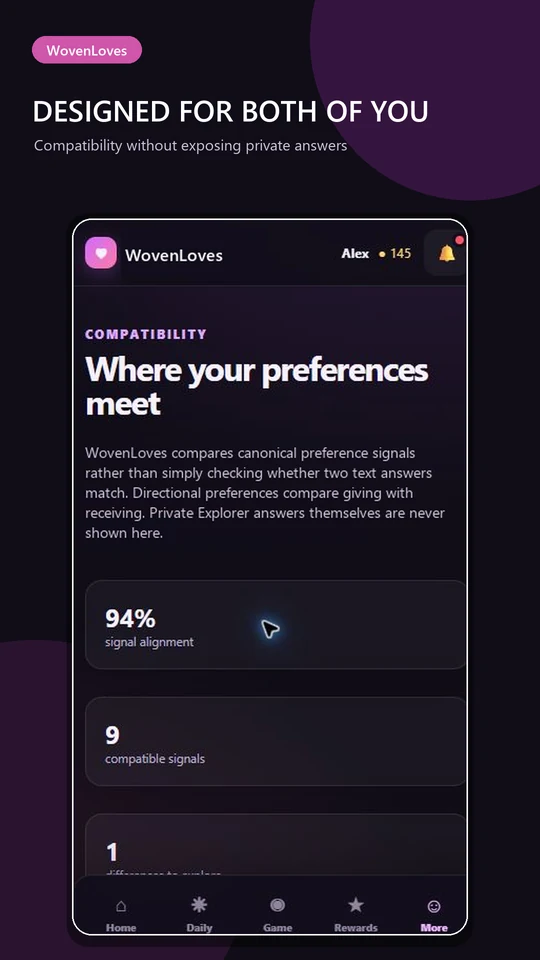 Woven Loves compatibility screen